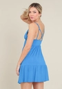 Vestido Curto Em Malha Texturizada Com Alça E Recorte