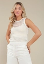 Blusa Tricô Vazado Sem Manga