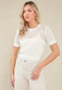 Blusa Tricô Vazado Manga Curta