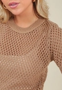 Blusa Tricô Vazado Manga Curta