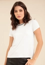 Blusa Em Malha Manga Curta Gola Retilínea