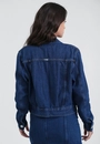 Jaqueta Jeans Com Bolso Azul Escuro