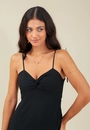 Vestido Longo Em Viscose Twill Alça Abertura Costas