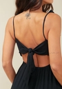 Vestido Longo Em Viscose Twill Alça Abertura Costas
