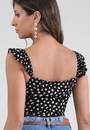 Blusa De Alça Com Busto Vazado Em Viscose Estampada Bicolor