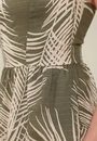 Vestido Longo Em Viscose Com Com Alça Estampa Folhagem Lurex