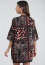 Kimono Em Viscose Manga Curta Estampado Animal Patchwork