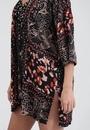 Kimono Em Viscose Manga Curta Estampado Animal Patchwork