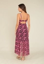 Vestido New Midi Em Tule Com Alça Estampa Étnica