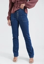 Calça Jeans Com Lycra E Botões