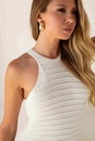 Vestido Longo Em Tricô Sem Manga Com Barra Vazado