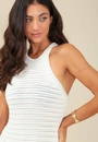 Vestido Longo Em Tricô Sem Manga Com Barra Vazado