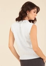 Blusa Tricô Sem Manga Com Strass e Pérolas