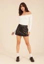 Blusa Tricô Manga Longa Ombro A Ombro Tranças