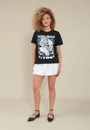 T-Shirt Em Meia Malha Com Tigre Glitter