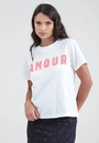 T-Shirt Em Meia Malha Manga Curta Amour