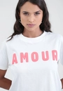 T-Shirt Em Meia Malha Manga Curta Amour
