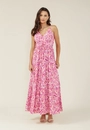 Vestido Longo Com Alça Em Viscose Estampada Étnico