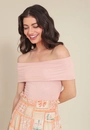 Blusa Ombro A Ombro Em Malha Flamê