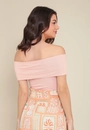 Blusa Ombro A Ombro Em Malha Flamê