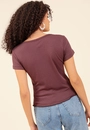 Blusa Em Ribana Manga Curta Com Frufru