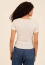 Blusa Em Ribana Manga Curta Com Frufru