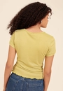 Blusa Em Ribana Manga Curta Com Frufru