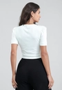 Blusa Em Malha Canelada Manga Curta