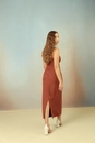 Vestido Midi Tomara Que Caia Em Alfaiataria E Risca De Giz