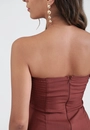 Vestido Midi Tomara Que Caia Em Alfaiataria E Risca De Giz