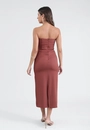 Vestido Midi Tomara Que Caia Em Alfaiataria E Risca De Giz