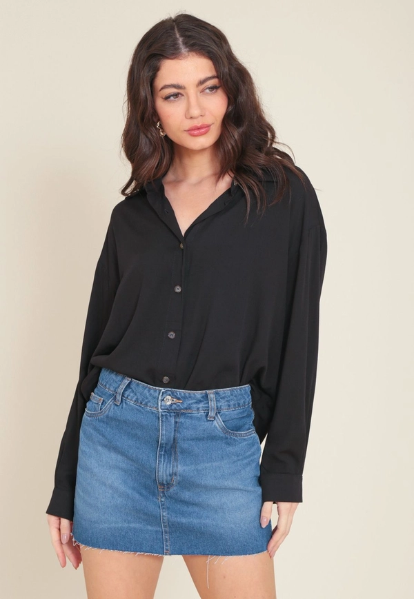 Camisa Alongada Viscolinho Oversized