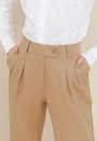 Calça Wide Leg Alfaiataria Com Prega E Cós Transpassado