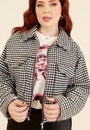 Jaqueta Pied Poule Bolso Frontal