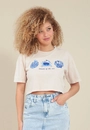 T-Shirt Cropped Em Meia Malha Estonada