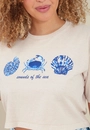 T-Shirt Cropped Em Meia Malha Estonada