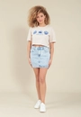 T-Shirt Cropped Em Meia Malha Estonada