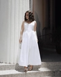 Vestido New Midi Em Tricoline Alça Corset