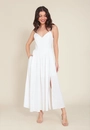 Vestido New Midi Em Tricoline Alça Corset