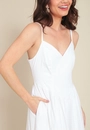 Vestido New Midi Em Tricoline Alça Corset