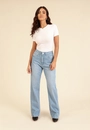 Calça Jeans Reta  Azul Claro