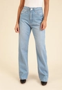 Calça Jeans Reta  Azul Claro