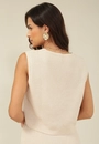 Blusa Em Tricô Texturizado Sem Mangas Com Botão