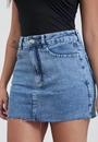 Saia Jeans Curta Com Strass