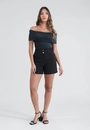 Short Em Alfaiataria Elástico Lateral