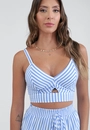 Cropped Com Alça Em Viscose Listrada