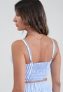 Cropped Com Alça Em Viscose Listrada