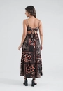 Vestido New Midi Alça Com Busto  Franzido Em Viscose Animal Patchwork