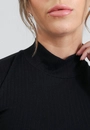 Vestido Midi Sem Manga Com Gola Alta Em Malha Canelada