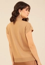 Blusa Tricô Manga Curta Gola Alta
